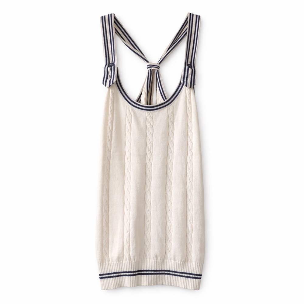 Alexander McQueen Vintage Nautical Knit Tank Top Anchor Buttons M
